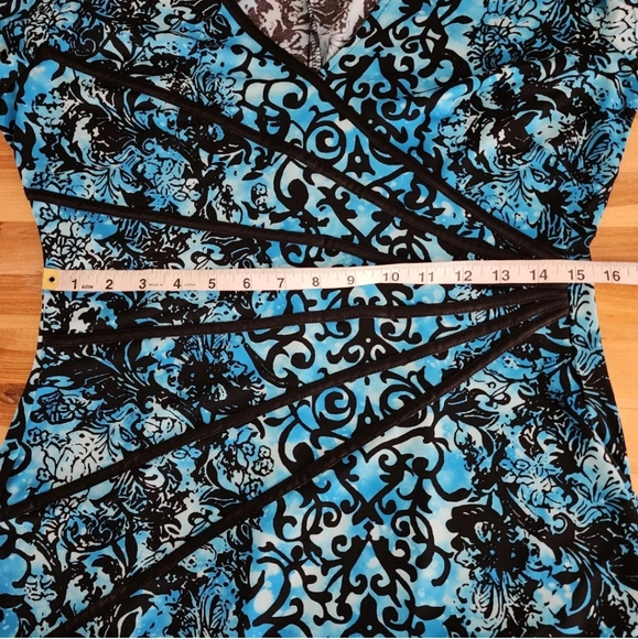 Y2K Dress Size 14 Connected Apparel Blue Black Goth Fairy Whimsical 31" waist - Picture 5 of 15